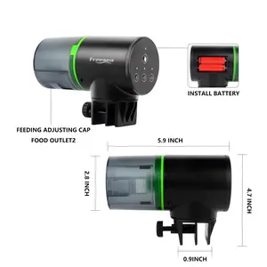 Ships From US Warehouse ABS Plastic Automatic Fish Feeder 0.05 Gal Timing Fish Tank Feeder Aquarium Feeder