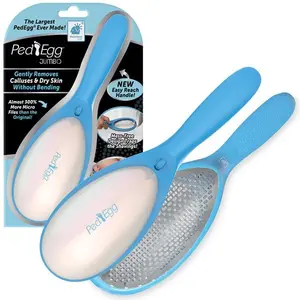 Pedegg Jumbo Foot Callus Remover with Easy Reach Handle, Feet Scrubber Heel Scraper Foot File Pedicure Tool
