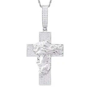 【#P685】Jesus Cross Pendant UCCIYO Lab-Created Moissanite S925 Sterling Silver Moissanite Pendant Necklace For Women Men Hip Hop Jewelry Gift