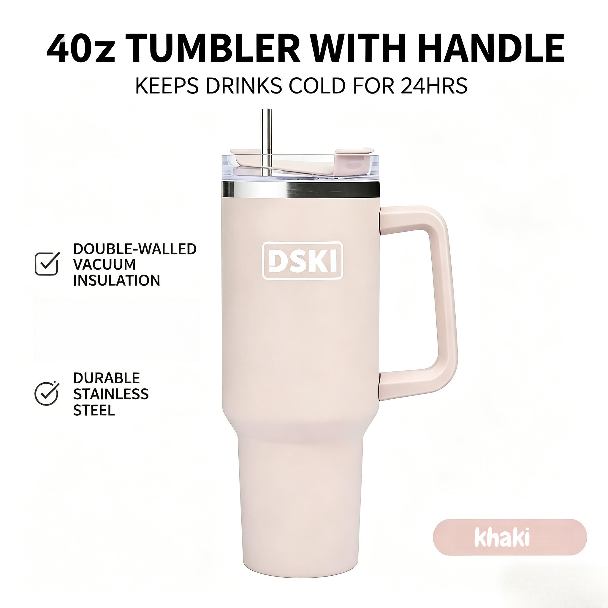 Vacuum insulated, effective cooling 30oz/40oz, stainless steel cup with/without handle, double-layer vacuum, suitable for daily use or travel