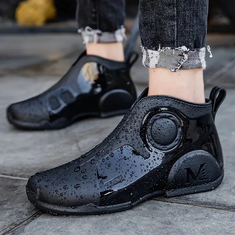 New Men's Trendy Rain Boots Wear-resistant Waterproof Non-slip Shoes For Outdoor Working Fishing wellies