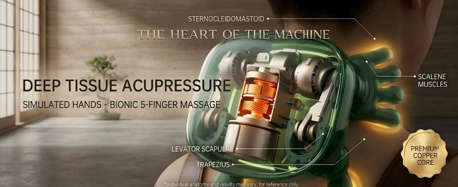 Neck Massager with Bionic Hand 3D Kneading, Electric Shoulder Massager with Heat, Wireless Portable Cervical Massager for Pain Relief, Adjustable Speed Gifts for Mom Women Neck Massager with Bionic Hand 3D Kneading, Electric Shoulder Massager with Heat, Wireless Portable Cervical Massager for Pain Relief, Adjustable Speed Gifts for Mom Women