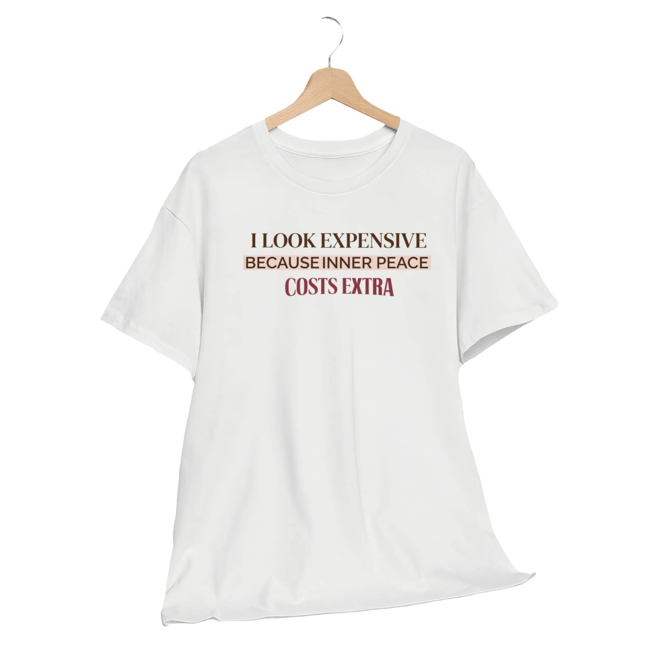 Elegant Mindset Quote About Calm Spirit And Self Value Printed On Relaxed T-Shirt For Mindfulness Enthusiasts