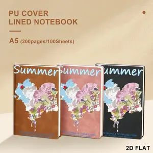 Pastel Floral Cloud Heart Print A5 Notebook, Summery "Summer" Cursive Design Smooth Writing Journal, Multiple Specifications Available, Portable Stationery for Daily Planning, Note Taking & Travel Recording