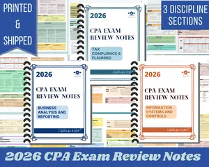 2026 | CPA Exam Review Notes - 3 Discipline Sections Bundle | Printed & Shipped| 101 Pages | 2026 Edition