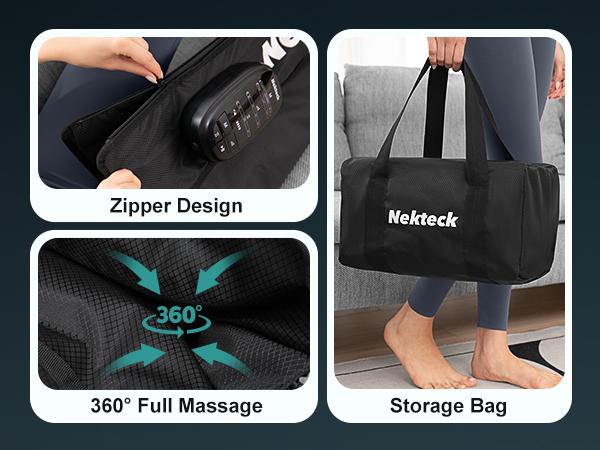 Nekteck Cordless Leg Massager Recovery System (Single Leg Only), Air Compression Massage, Full Leg Boots for Circulation and Pain Relief Comfort Daily