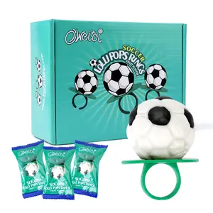 Soccer Ring Lollipops Candy, Suckers Individually Wrapped Bulk for Birthday Party Candy Favors,Sports Ball Shaped Goodie Bag Fillers, Team Treats
