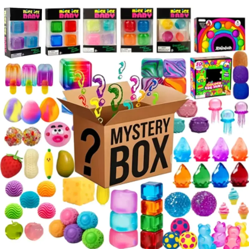 Squishy Surprise Blind Box - 100+ Random Kawaii Styles, Stress Relief Squeeze Fidget Toys, Assorted Novelty Sensory Desk Gifts