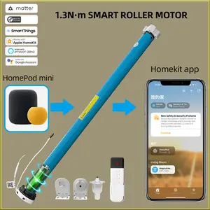 LifeLibero Matter Over Thread Smart Roller Shade Blinds Motor Built in Battery for 37mm 38mm Tube Homekit Google Home Smartthings App