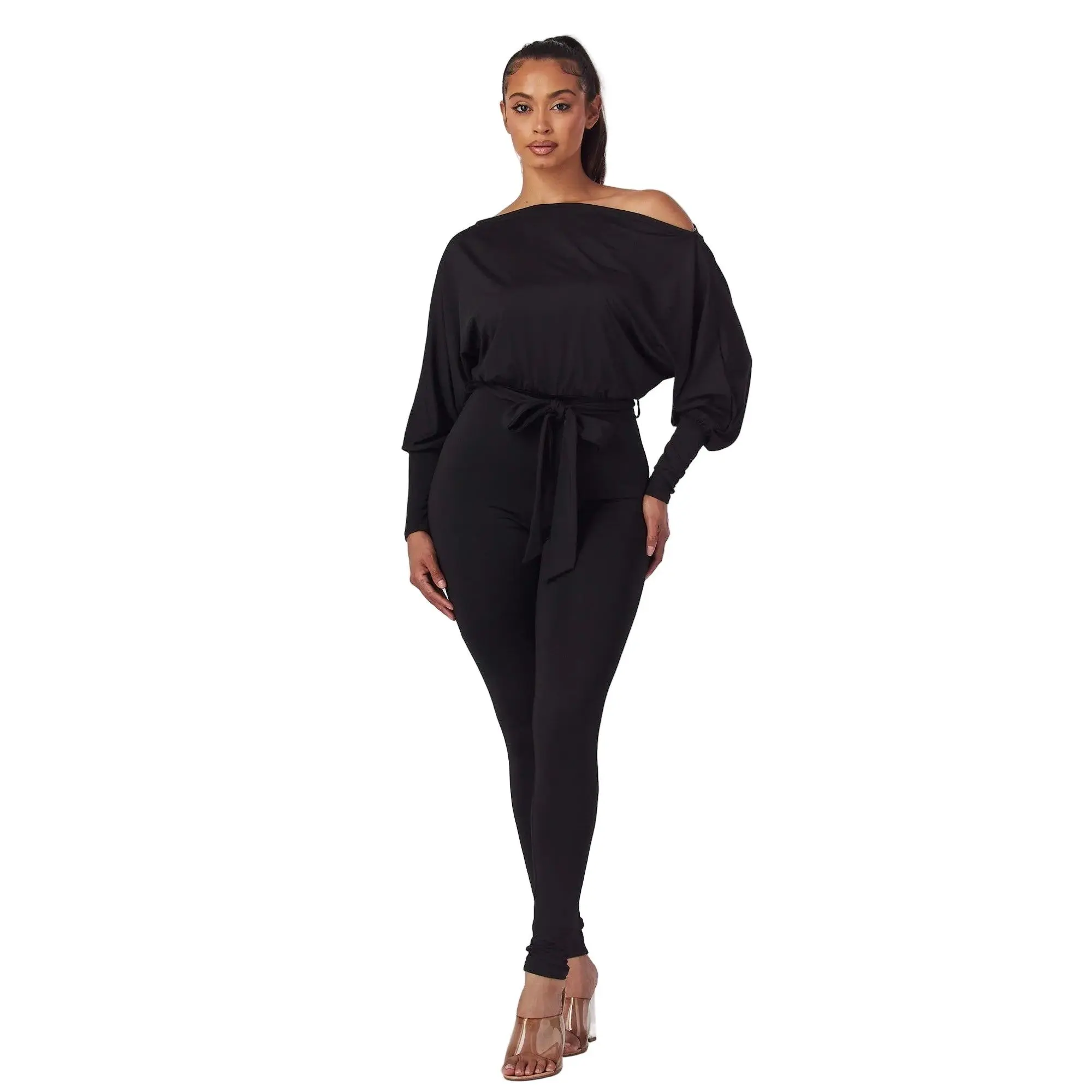 Bardot — Off The Shoulder Self Tie Jumpsuit