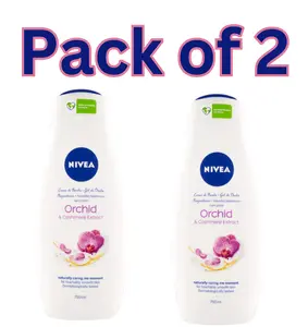 NIVEA Orchid & Cashmere Extract Shower Cream Gel, Moisturizing Body Wash, 750 ml (Pack of 2)