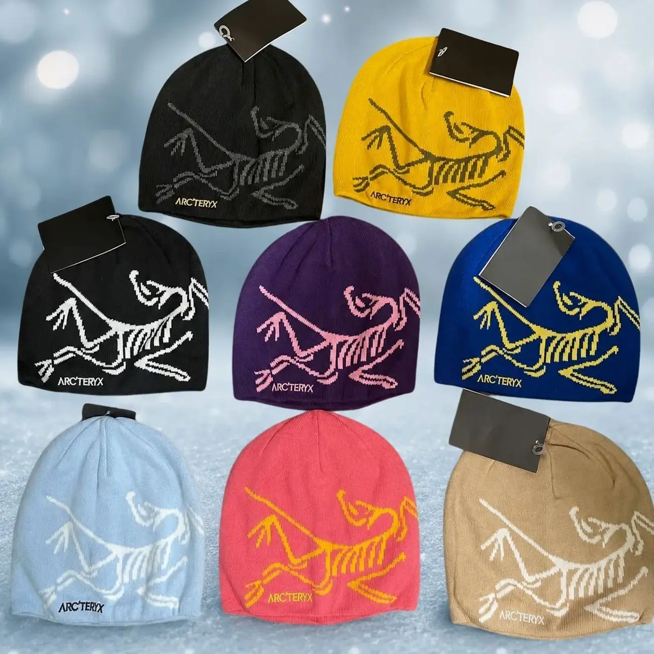 ARC'TERYX Skeleton Graphic Knit Beanie – Unisex Warm Winter Skull Cap, Soft Stretch Outdoor Ski Hat, Gorpcore Streetwear Style