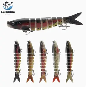 EchoBox 8-Segment Lipless Big SwimBait 5 Pack Fishing Lure | Ultra-Realistic Swimming Action for fishing Bass, Pike & Saltwater Predators! Large swim Bait for Large fish!