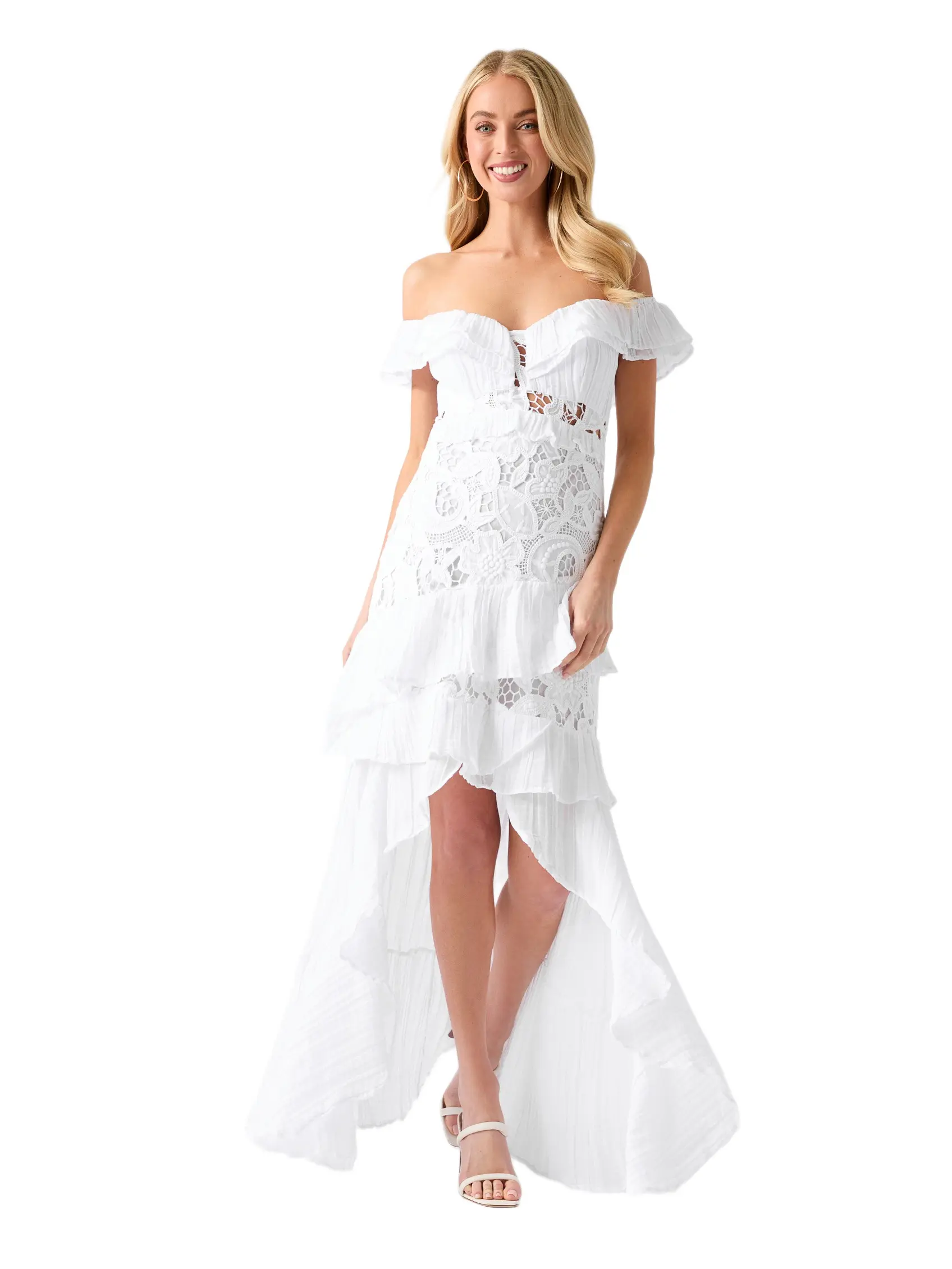 GUESS Female Off shoulder lace dress