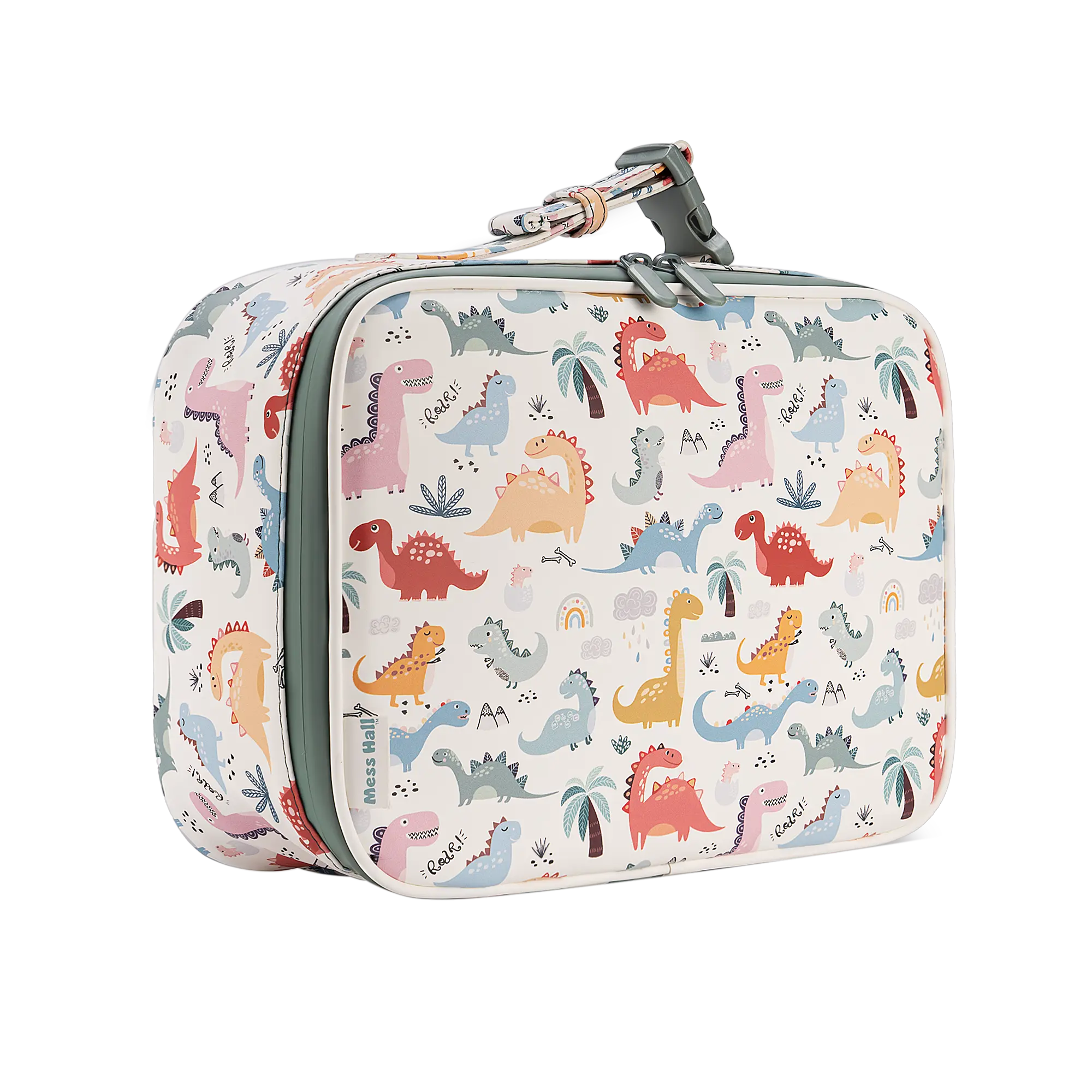 Mess Hall Insulated Dinosaur Animal Lunch Bag - Leak-Resistant Soft Shell Cooler with AirTag Pouch, Hidden Stash Pocket, Buckle, Adjustable Handle, Easy-Clean Design, Back to School Haul Essential for Kids’ Packing Lunch Needs, Packing Lunch For My Kid