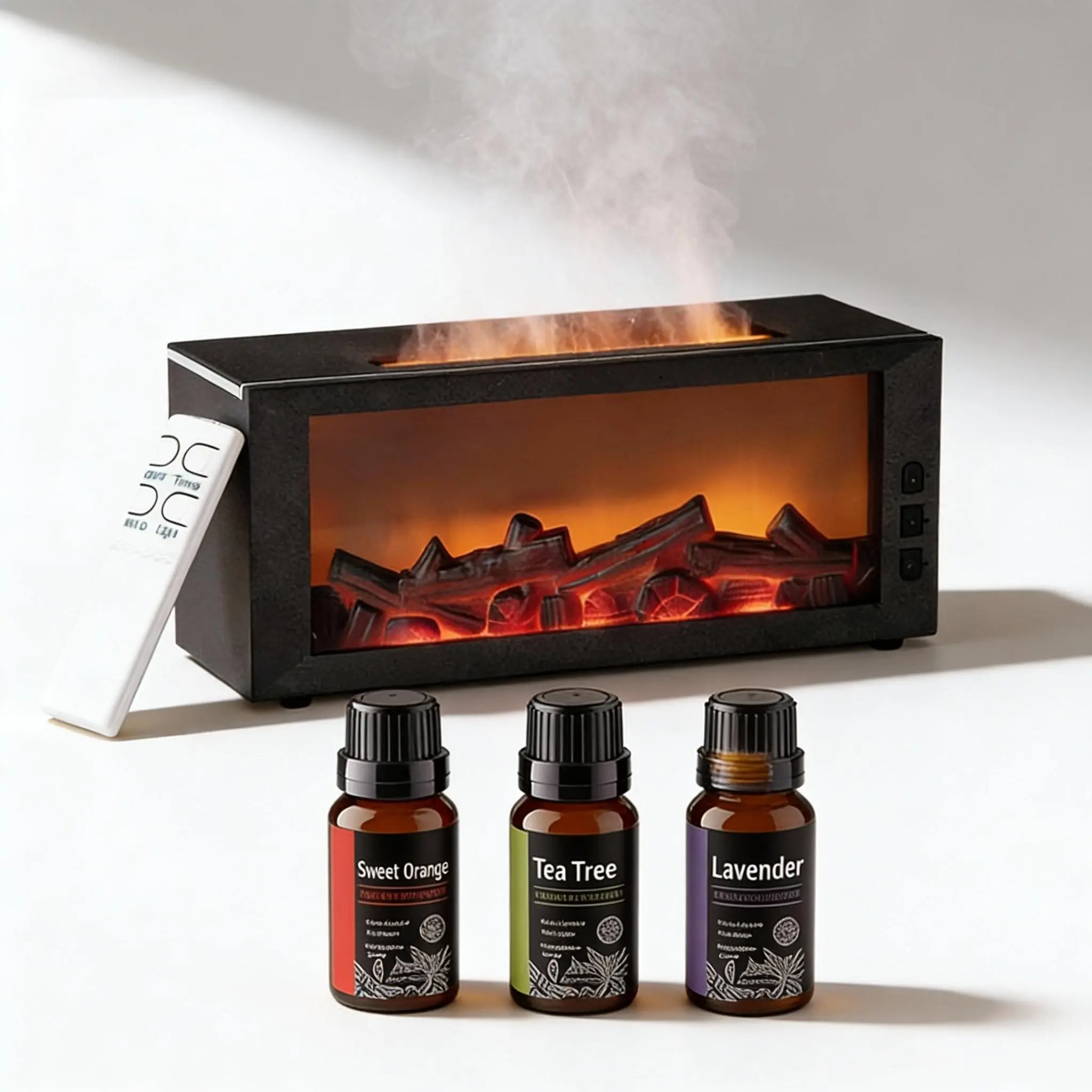 2-in-1 LED Flame Humidifier & Oil Diffuser 7-color night light, ultrasonic cool mist, large tank & quiet operation. Auto shut-off, relieves dry air, reduces stress, boosts sleep. Ideal for bedroom/living room – stylish home decor! diffuser