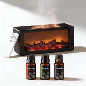 2-in-1 LED Flame Humidifier & Oil Diffuser 7-color night light, ultrasonic cool mist, large tank & quiet operation. Auto shut-off, relieves dry air, reduces stress, boosts sleep. Ideal for bedroom/living room – stylish home decor! diffuser