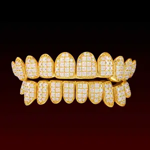 GBT Jumbo Set Princess Cut Moissanite Diamond Grillz - Luxurious Design