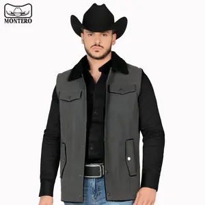 MONTERO Mens Vest Premium Quality Fur Lined MT0893 Charcoal For Men