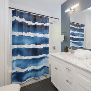 Beach Shower Curtains - Coastal Bathroom Decor, Ocean Theme Bath Curtain, Seaside Home Accessories, Tropical Beach House Decor, Nautical