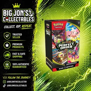 Pokemon Trading Card Game Mega Evolution Perfect Order Booster Bundle 6 Packs Collect Rip Repeat Authentic Guaranteed