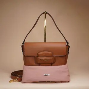 Pre-owned miu miu Leather Shoulder Bags Camel Penny Shoulder Bag