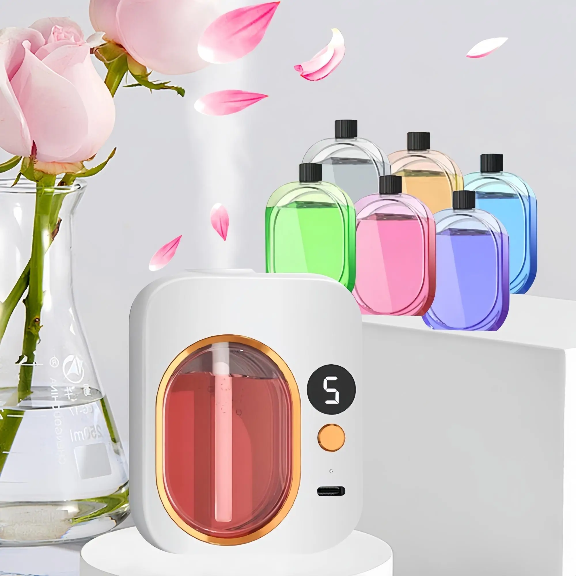 Rechargeable Aroma Diffuser, 1 Count Portable Mini Humidifier with Aromatherapy Essential Oil, Wall Mounted Household Aroma Diffuser for Home Office C