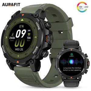 AURAFIT  G6 Smartwatch AMOLED Display Builtin ChatGPT 5ATM Waterproof Bluetooth Calls 150 Sports Modes Heart Rate SpO2 Monitor Sleep Tracking GPS Unisex Design Perfect Gift