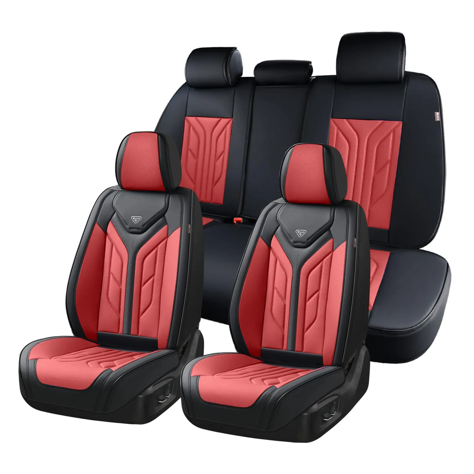 Coverado Car Seat Covers Full Set, Automotive Seat Covers Car Seat Protector Car Seat Cushion,【KWZ-303】  Waterproof Leather Seat Covers for Cars, Universal Fit for Most Sedans SUV Pick-up Truck