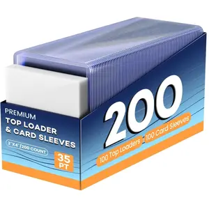 200 Card Sleeves Top Loaders for Cards, 3" x 4" Hard Plastic Toploaders, Baseball Card Protectors, Trading Card Holder for Football Sports Cards (100 Toploaders + 100 Penny Sleeves)