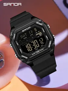 Sanda Multifunctional Digital Watch, Fashionable Waterproof Watch, Alloy Case, Waterproof, Luminous, Stopwatch, Alarm, Hourly Chime, Perfect Birthday Gift