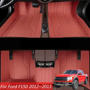 LHD PU Leather Car Floor Mats For Ford F150 2012~2013 Carpets Rug Foot Pads interior Accessories detachable specialized leather mats, waterproof and thickened easy-to-clean mats, dirt-proof protection for car interior items, not for sale in the UK