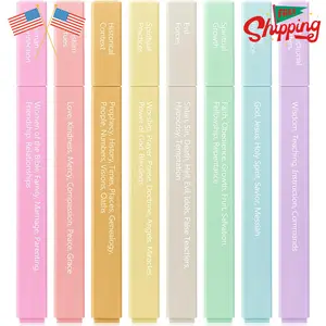 Bible Highlighters with Color-Coding System, 8 Pack
