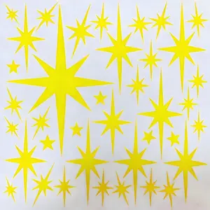 Sparkly Star Wall Decals for Kids & Teens Room | 116-Piece Set | 6 Sizes | No-Residue Removable Stickers