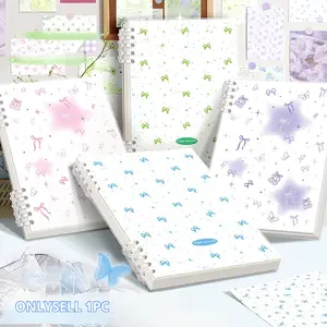 Trending Aesthetic Bowknot Spiral Notebook, 4 Pastel Color Options with Star & Cherry Prints, Durable Coil Binding, Thick Ink-Proof Paper for Journaling, Study, Back to School, Girly Office Supplies, Cute Stationery Must-Have for Coquette & Y2K Style Fans