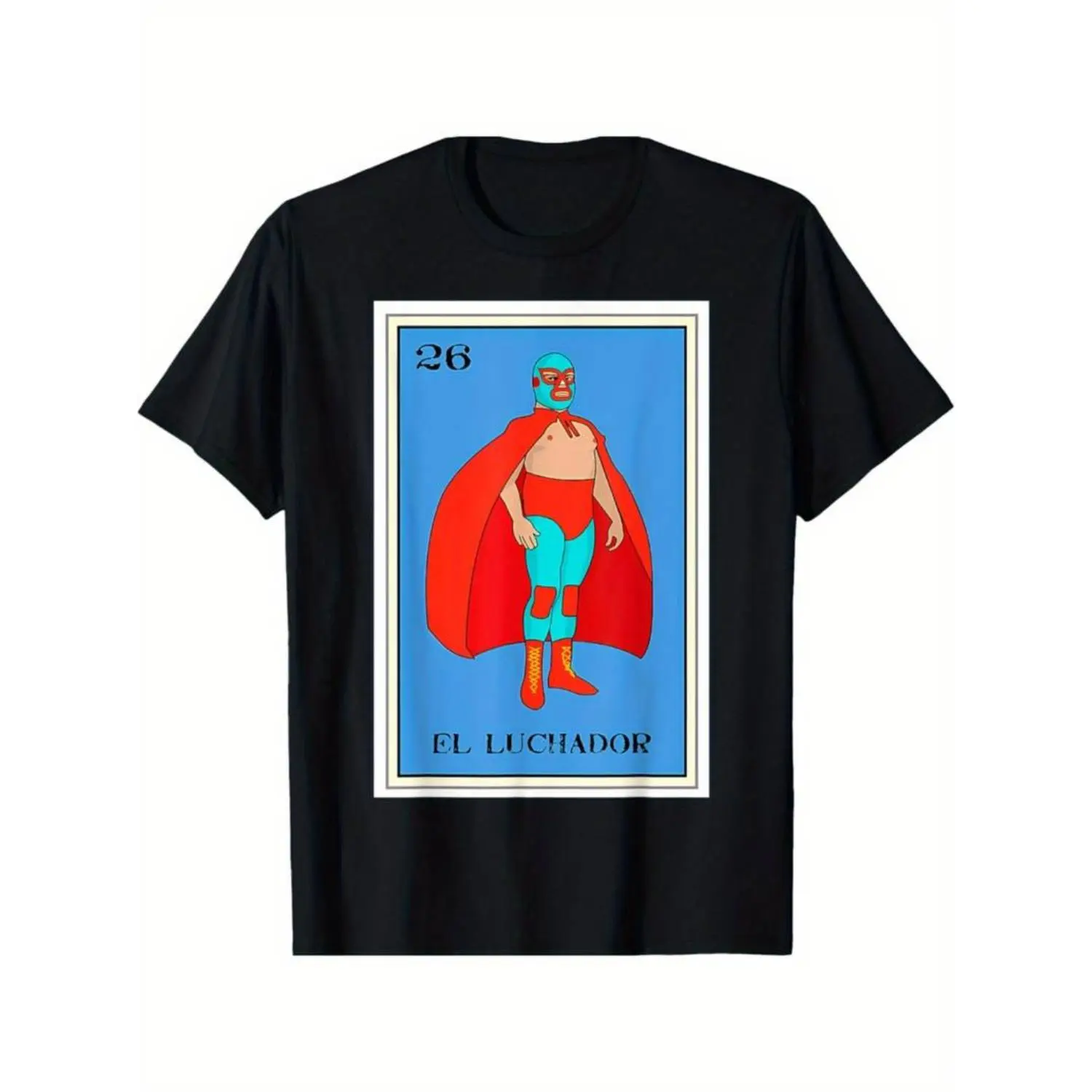 Women's Cotton El Enmascarado Funny Mexican Game Card Graphic T-Shirt