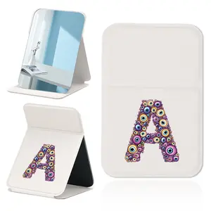 Personalized PU Compact Mirror, Lightweight & Durable Design, Perfect for Travel & Daily Use, Customizable Initials Available