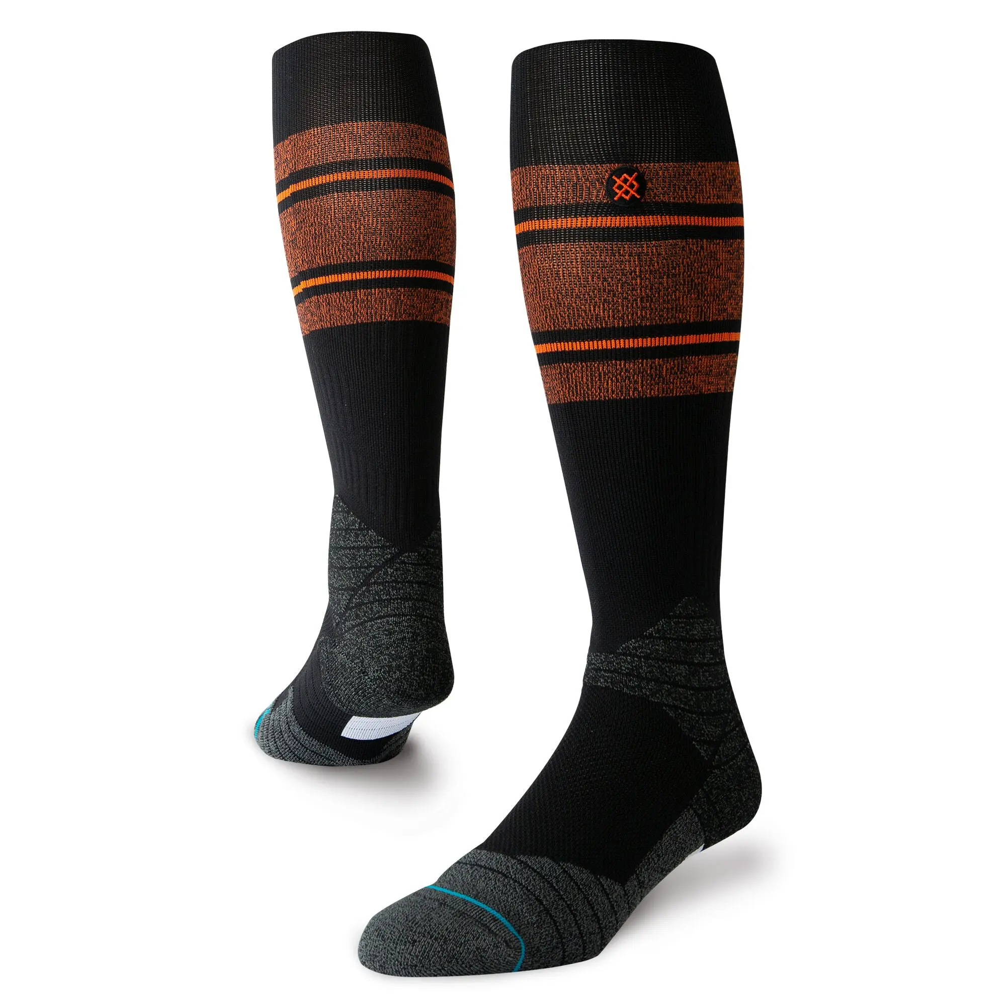 Stance MLB Diamond Pro Stripe Mid Cushion OTC Socks (Black Orange)
