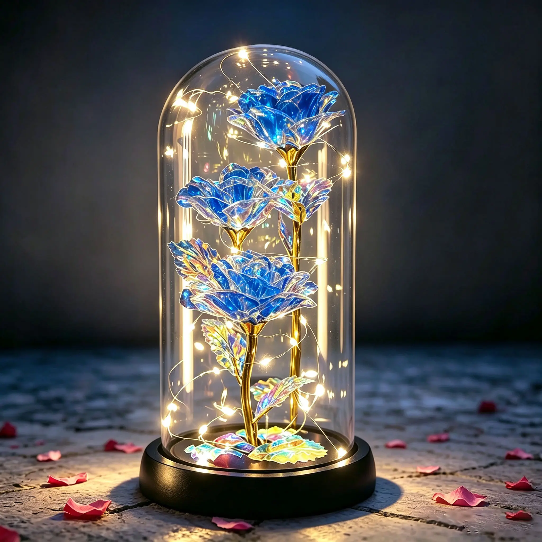 Blue Three Flowers