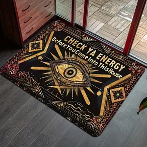 Eye Pattern Door Mat, Rectangle Home Decorative Carpet, Geometric Pattern Rug, Non-slip Washable Floor Mat for Home Living Room Bedroom Kitchen Entrance