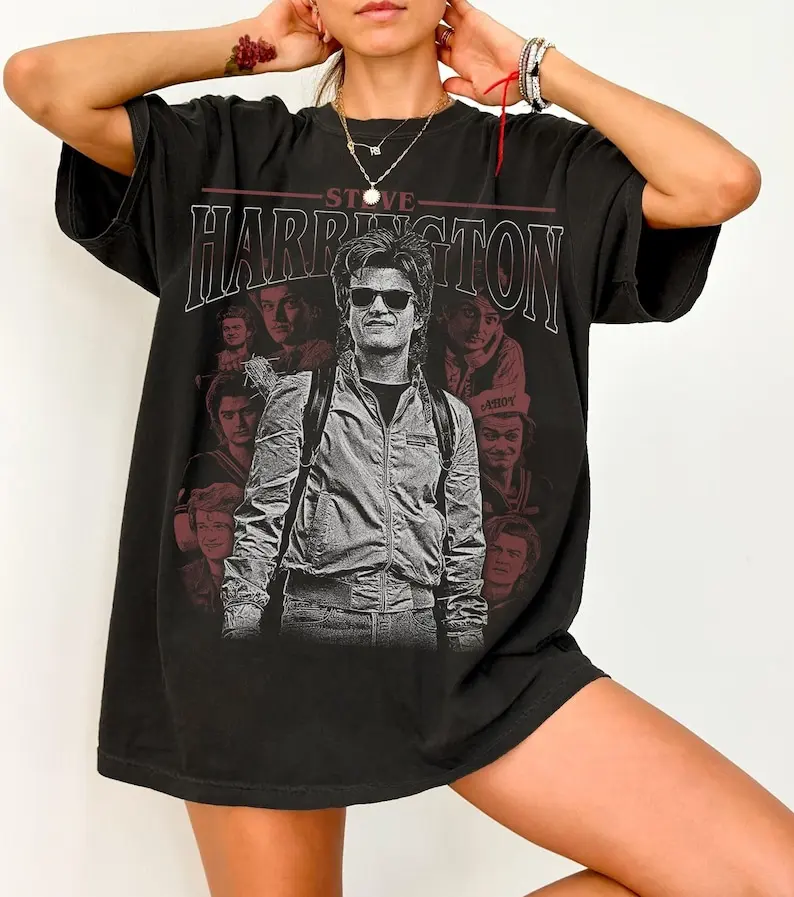 [ Sale Up To 30%] Steve Harrington T-Shirt, Unisex Graphic Tee, 80s TV Show Shirt, Retro Vintage Clothing, Fan Gift