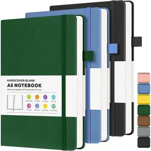 Blank Journal Notebook, 3 Pack A5 Sketch Book, Hardcvoer Sketchbook for Drawing with 100GSM Thick Paper, Leather Journal for Writing, Unlined Journal for Women, Men, School, 160 Pages, 5.7" x 8.4"