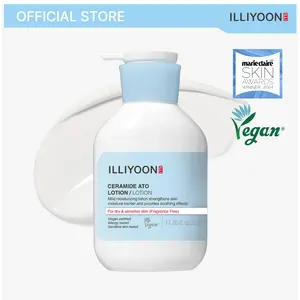 Illiyoon Ceramide Ato Lotion | Moisturizing Lotion for Dry & Sensitive Skin, Super Hydrating, For Face & Body, Gentle for Infants, Sliky and Smooth texture, Vegan Certified, 11.83 fl. oz
