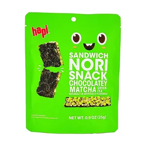 HAPI Matcha Chocolate Seaweed Snacks, Crispy Korean Gim Bites, 25g - Unique Sweet & Savory Snack