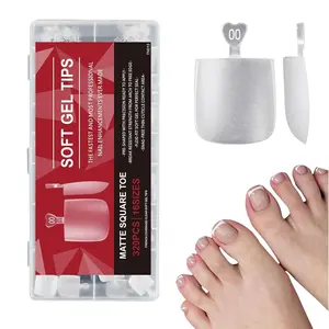 Square Shape False Toe Nails Tips, 320 Pcs Gel X Toe Nail Tips, Full Cover Long Wider Toe Nail Tips Toe Press on Nails for Women or Girls to Diy Nails 16 Sizes for Your Choice