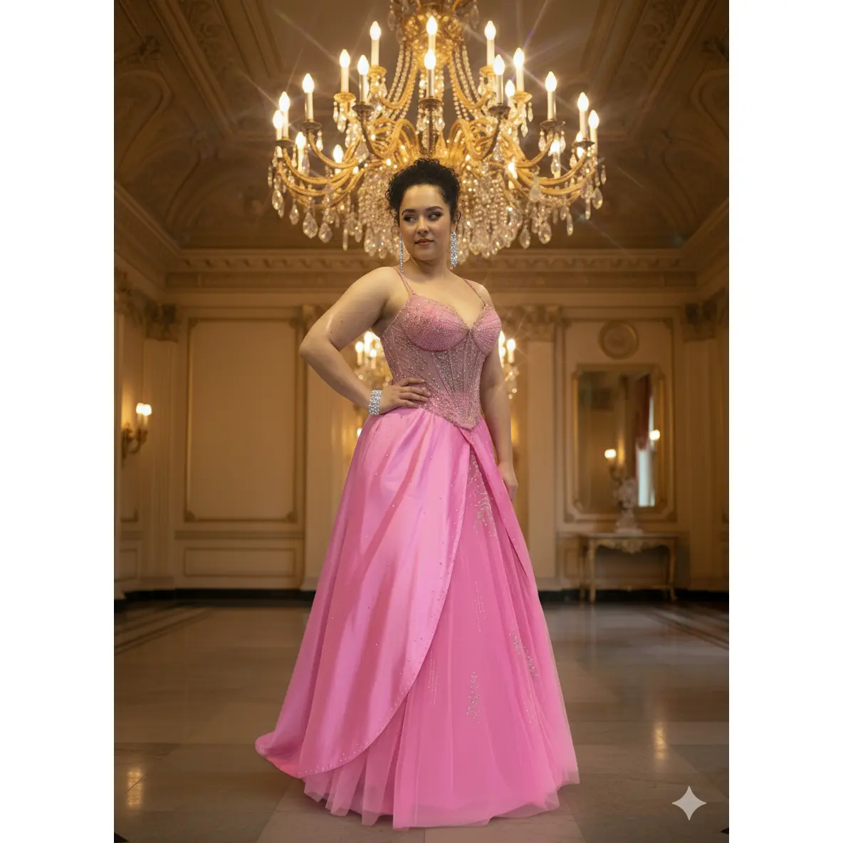 The Regency Gown in Lipstick Pink