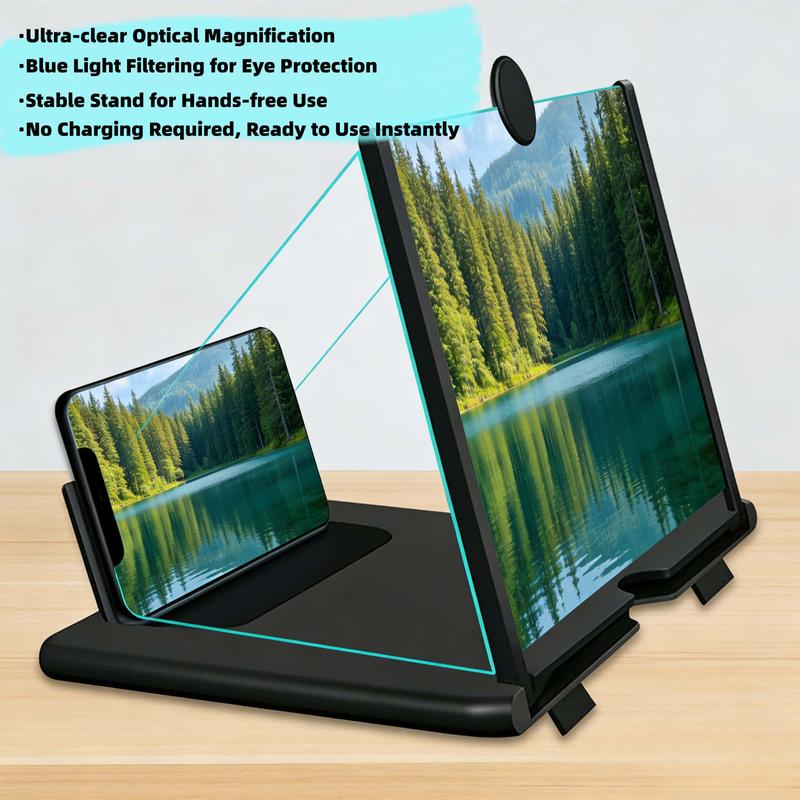 10" Screen Magnifier,3D HD Mobile Phone Magnifier Projector Screen Enlarger for Movies, Videos, and Gaming,Foldable Cell Phone Stand with Screen Amplifier,Supports All Smartphones -Valentine's Day