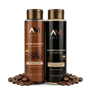 AM AMELI Coffee Haircare Routine - Argan Daily Cleansing Volumizing Shampoo + Frizz-Fighting Deep Repair Treatment