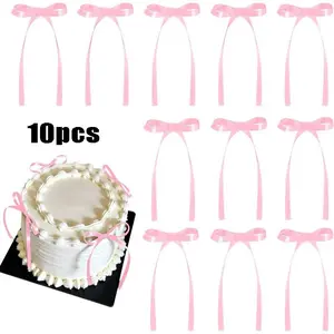 Bow Cake Decorations, Ribbon Bows for Cakes and Cupcakes, Cupcake Toppers, Birthday Party Supplies, Baby Shower, Wedding, Valentine's Day
