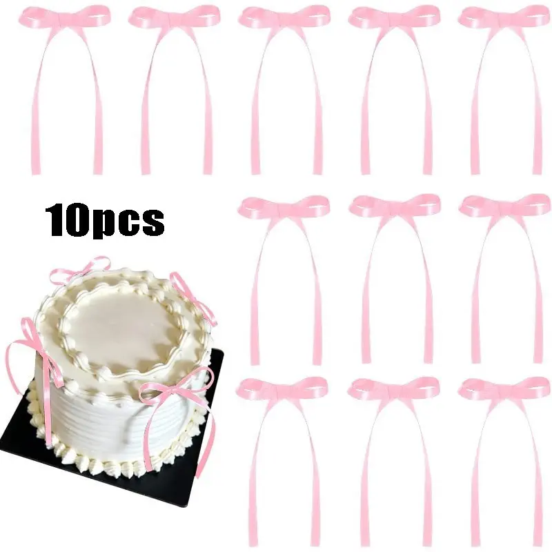 Bow Cake Decorations, Ribbon Bows for Cakes and Cupcakes, Cupcake Toppers, Birthday Party Supplies, Baby Shower, Wedding, Valentine's Day, Bunny Cake Topper